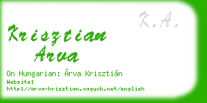 krisztian arva business card